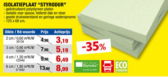 Hubo ISOLATIEPLAAT "STYRODUR" 2 cm aanbieding
