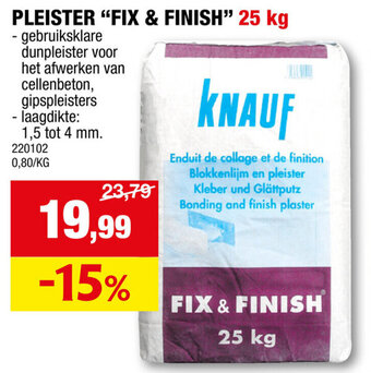 PLEISTER "FIX & FINISH" 25 kg