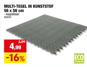 Hubo MULTI-TEGEL IN KUNSTSTOF aanbieding