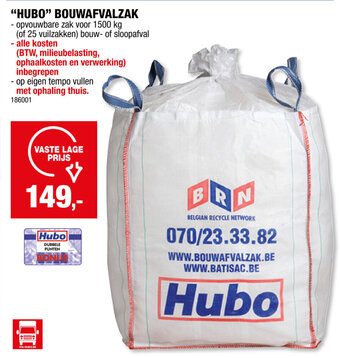 Hubo BOUWAFVALZAK aanbieding
