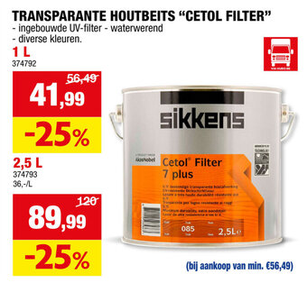 Hubo TRANSPARANTE HOUTBEITS "CETOL FILTER" aanbieding