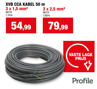 Hubo XVB CCA KABEL 50 m 3 x 1,5 mm² aanbieding