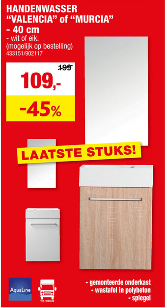 Hubo HANDENWASSER "VALENCIA" of "MURCIA" aanbieding
