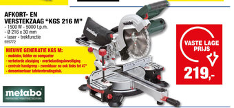 Hubo AFKORT EN VERSTEKZAAG "KGS 216 M" aanbieding
