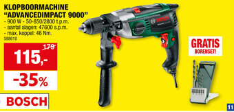 Hubo KLOPBOORMACHINE "ADVANCEDIMPACT 9000" aanbieding