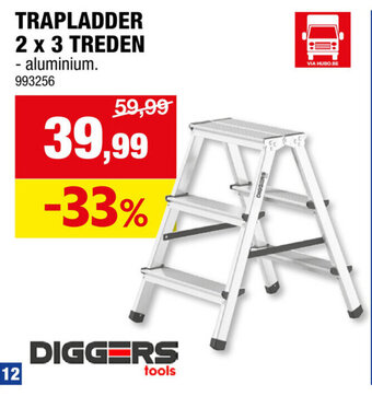Hubo TRAPLADDER 2 x 3 TREDEN aanbieding