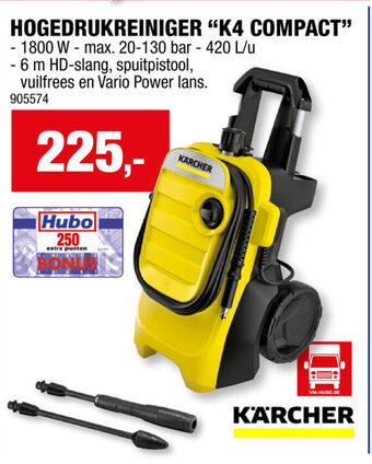 Hubo HOGEDRUKREINIGER "K4 COMPACT" aanbieding