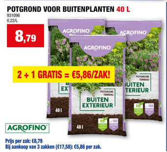 Hubo POTGROND VOOR BUITENPLANTEN 40 L aanbieding