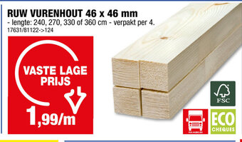 Hubo RUW VURENHOUT 46 x 46 mm aanbieding