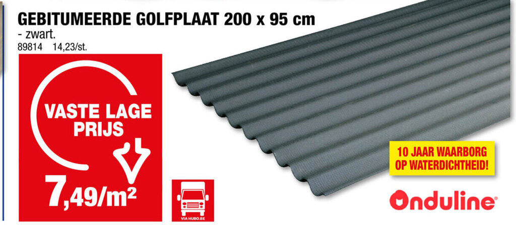 Hubo GEBITUMEERDE GOLFPLAAT 200 x 95 cm aanbieding