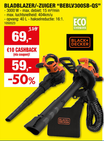 Hubo BLADBLAZER/-ZUIGER "BEBLV300SB-QS" aanbieding