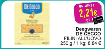 Cora Deegwaren DE CECCO aanbieding