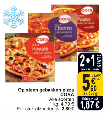 Cora Op steen gebakken pizza aanbieding