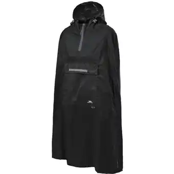 Decathlon Unisex qikpac waterdichte opbergbare poncho met capuchon (zwart) aanbieding
