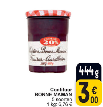 Cora BONNE MAMAN Confituur 444g aanbieding
