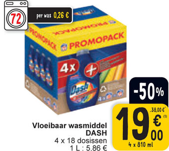 Cora DASH Vloeibaar wasmiddel 4 x 810ml aanbieding