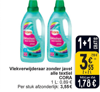 Vlekverwijderaar zonder javel alle textiel CORA 2 x 2L