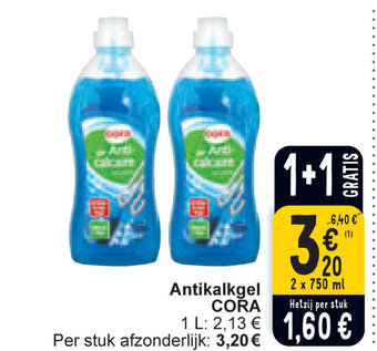Cora Antikalkgel CORA 2 x 750ml aanbieding