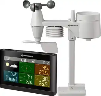 Bresser weerstation - bresser 5-in-1 weerstation - met multifunctionele buitensensor - met regen- en windmeter - zwart