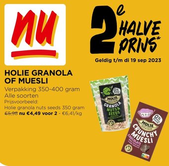 Jumbo HOLIE GRANOLA OF MUESLI Verpakking 350-400 gram aanbieding