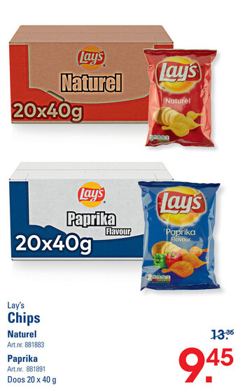 Lay's Chips Naturel , Paprika 20 x 40g