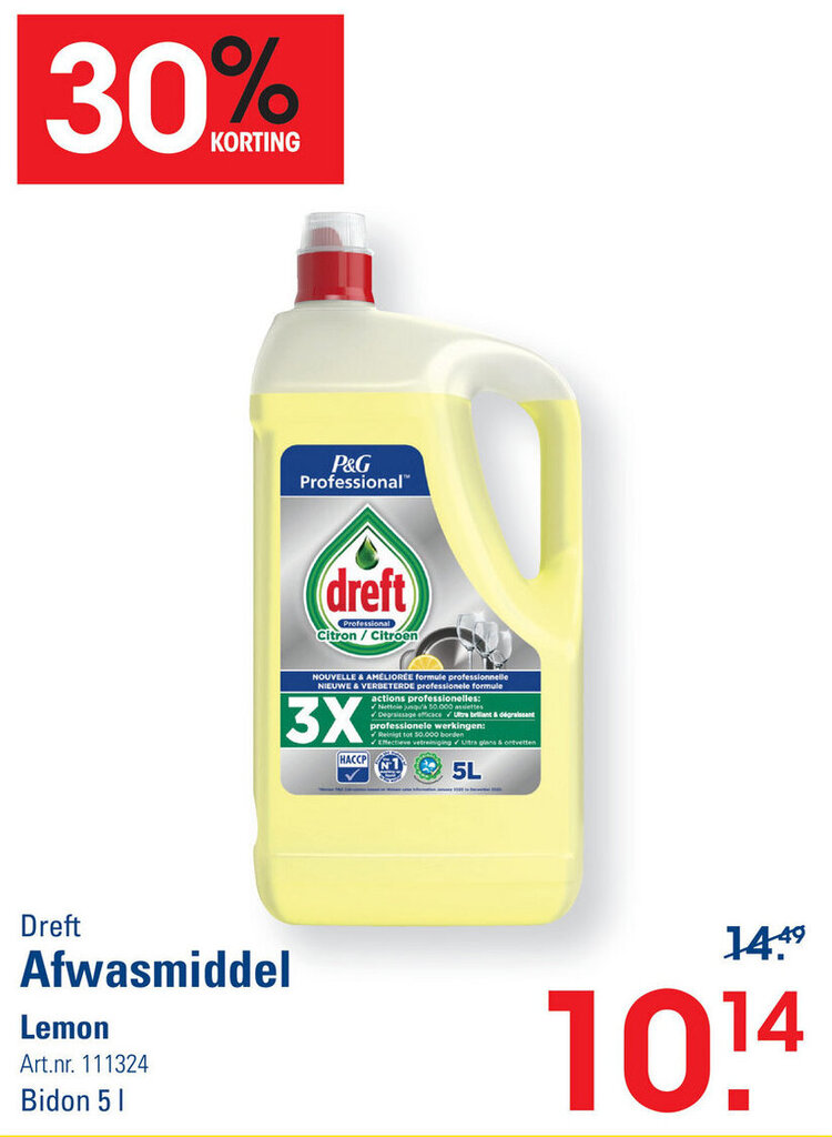 Sligro-M Dreft Afwasmiddel Lemon 5L aanbieding