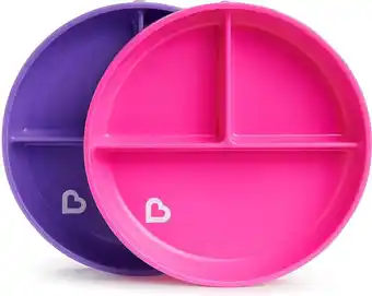 Bol.com Munchkin 2 pk bordjes met zuignap / suction plates roze/paars aanbieding