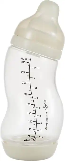 Bol.com Difrax babyfles 310 ml wide - s-fles - anti-colic - crème - 1 stuk aanbieding