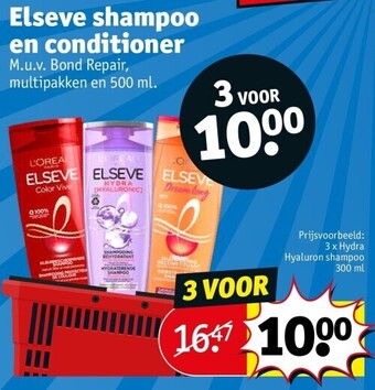 Kruidvat Elseve shampoo en conditioner aanbieding