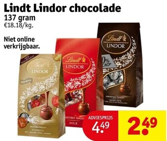 Kruidvat Lindt lindor chocolade aanbieding
