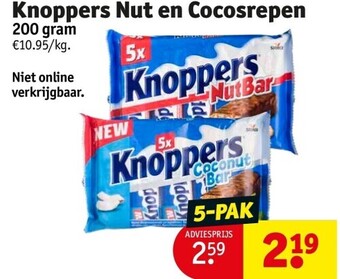 Kruidvat Knoppers nut en cocosrepen aanbieding