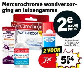 Mercurochrome wondverzorging en luizengamma