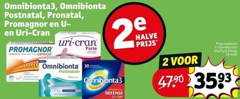 Kruidvat Omnibionta3, omnibionta postnatal, pronatal, promagnor en uen uri-cran aanbieding