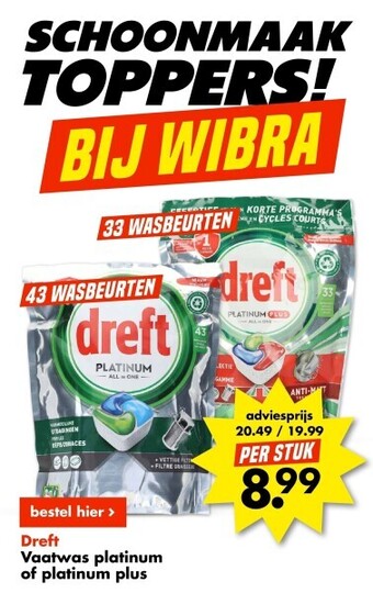 Dreft vaatwas platinum of platinum plus