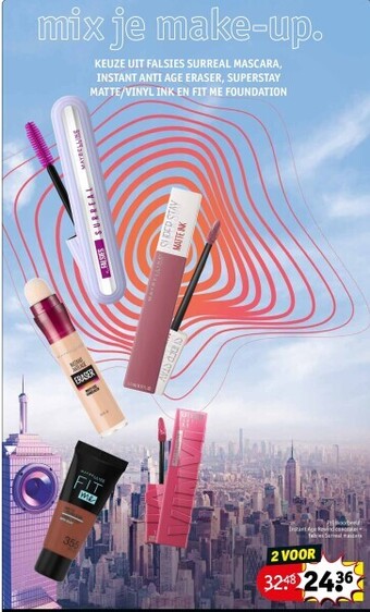 Kruidvat Instant age rewind concealer + falsies surreal mascara aanbieding