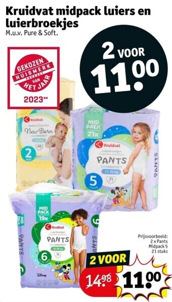 Kruidvat Kruidvat midpack luiers en luierbroekjes aanbieding