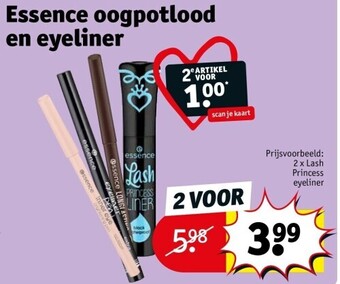 Kruidvat Essence oogpotlood en eyeliner aanbieding