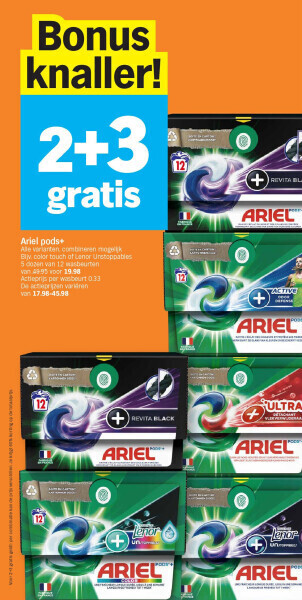 Albert Heijn Ariel pods+ aanbieding