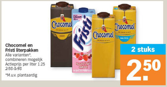 Albert Heijn Chocomel en fristi literpakken aanbieding