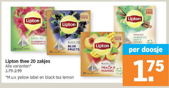 Albert Heijn Lipton thee 20 zakjes aanbieding