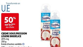 Auchan CREME SOUS PRESSION LÉGÈRE BRIDÉLICE aanbieding