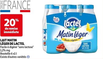 Auchan LAIT MATIN LÉGER DE LACTEL aanbieding