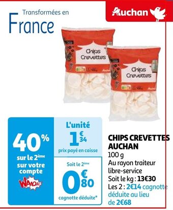 Auchan CHIPS CREVETTES aanbieding