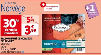 Auchan SAUMON FUMÉ DE NORVÈGE DELPEYRAT aanbieding