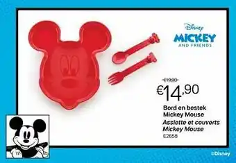 Bord en bestek mickey mouse assiette et couverts mickey mouse