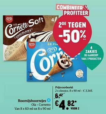 Delhaize Roomijshoorntjes ola - cornetto classico aanbieding