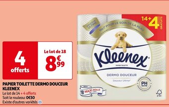 Auchan PAPIER TOILETTE DERMO DOUCEUR KLEENEX aanbieding