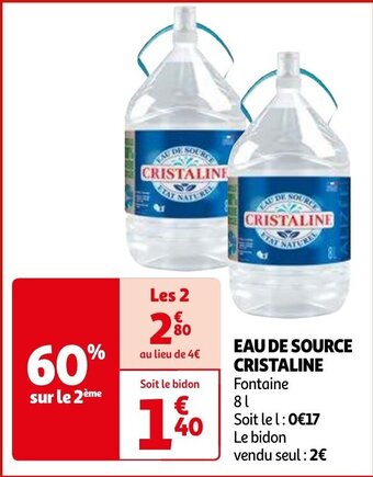 Auchan EAU DE SOURCE CRISTALINE aanbieding