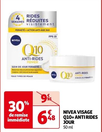 Auchan NIVEA VISAGE Q10+ ANTI RIDES JOUR 50 ml aanbieding