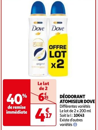 Auchan DÉODORANT ATOMISEUR DOVE aanbieding